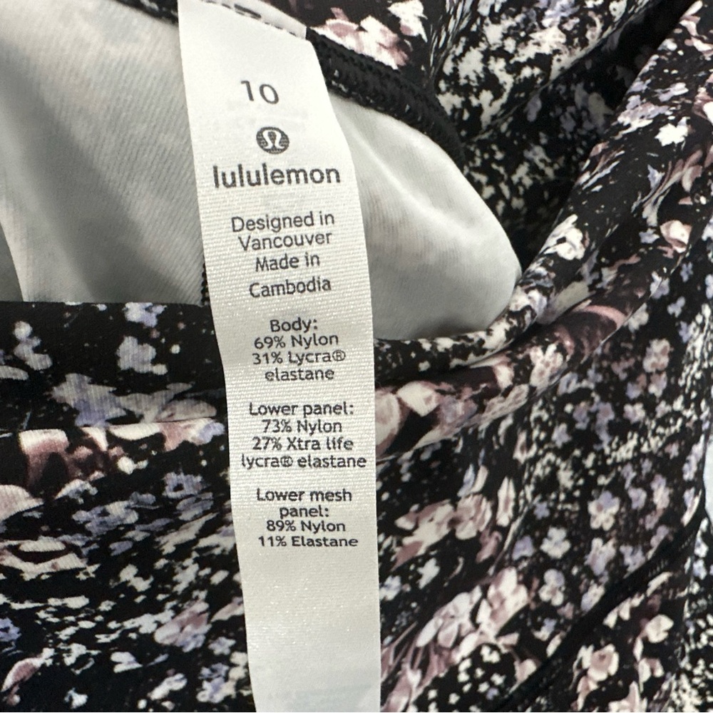 Lululemon Wunder Under Crop II Size 10 Roll Down Scallop Luxtreme 24" Floral - Picture 10 of 10